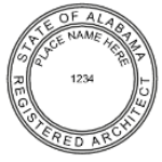 SALSIAS - Shiny R-542 Self-Inking Alabama Architect Seal