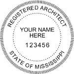 SMSSIAS - Shiny R-542 Self-Inking Mississippi Architect Seal