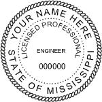 SMSES - Shiny R-542 Self-Inking Mississippi Engineer Seal